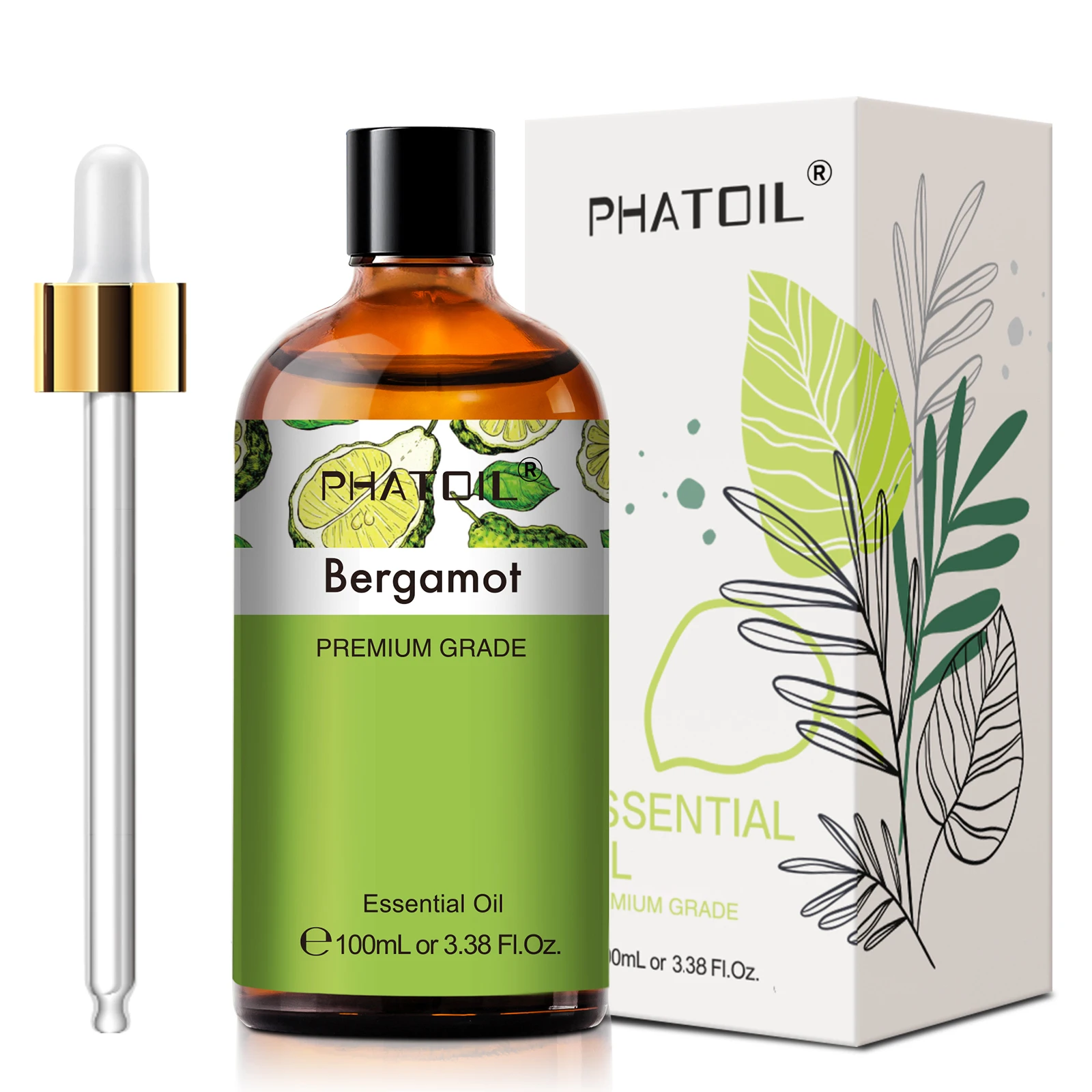 PHATOIL 100 ml ätherisches Eukalyptusöl, Lavendel, Vanille, Jasmin, Zitrone, Bergamotte, Aromaöl für Diffusor, Aromatherapie, Kerzenherstellung