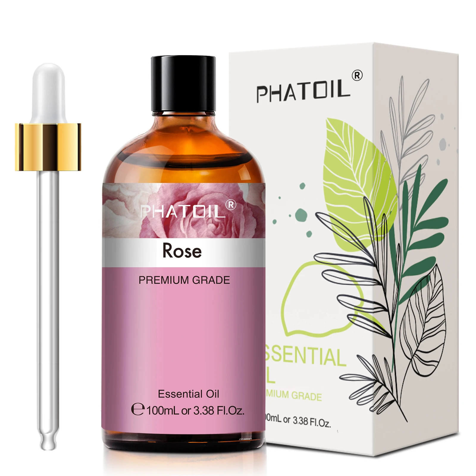 PHATOIL 100 ml ätherisches Eukalyptusöl, Lavendel, Vanille, Jasmin, Zitrone, Bergamotte, Aromaöl für Diffusor, Aromatherapie, Kerzenherstellung