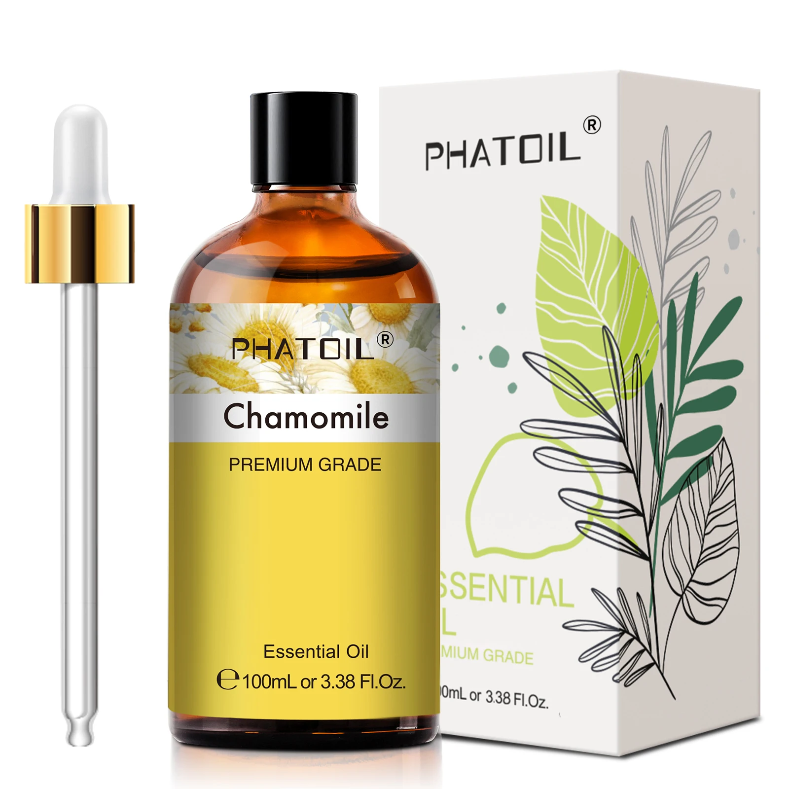 PHATOIL 100 ml ätherisches Eukalyptusöl, Lavendel, Vanille, Jasmin, Zitrone, Bergamotte, Aromaöl für Diffusor, Aromatherapie, Kerzenherstellung